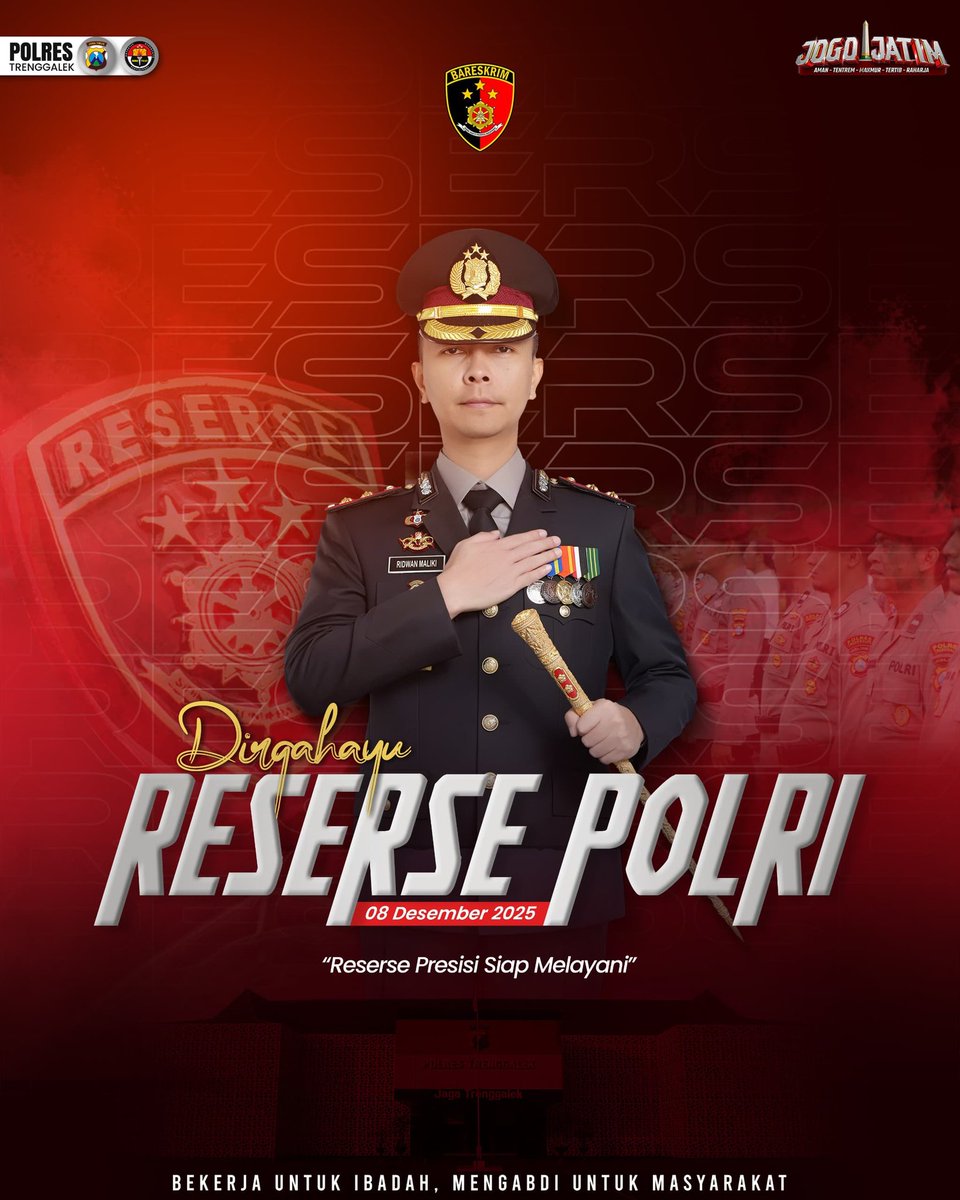 Kepala Kepolisian Resor Trenggalek AKBP Ridwan Maliki, S.H., S.I.K., M.I.K., Beserta Staf dan jajaran Mengucapkan Dirgahayu Reserse Polri

-08 Desember 2025-

"Reserse Presisi Siap Melayani"

#ResersePolri