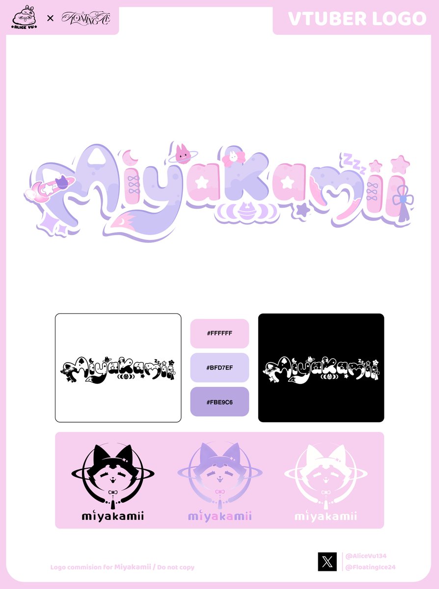 FloatingIce24's tweet image. ✦ Throwback to a Logo + Stamp design from 2024 ✨
Collab with @AliceVu134 for @miyakamii 

✦ One of my first projects ever — still really happy with how it turned out.

✦ DM me on X or email for commissions
#vtuber #vtuberlogo #vtubercommunity #vgencomm