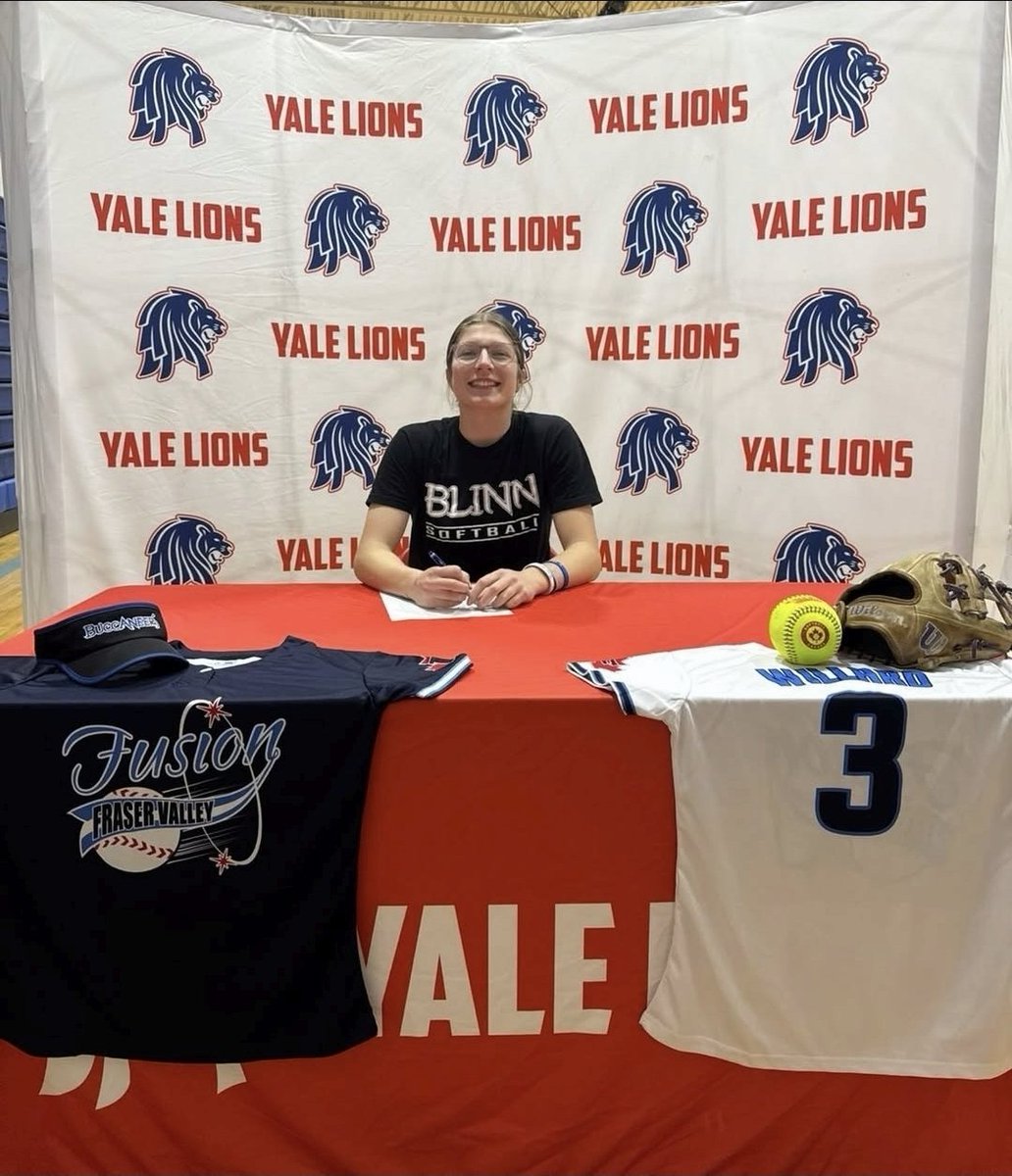 Late to post but excited to officially sign with <a href="/BlinnSoftball/">Blinn College Softball</a> 
Looking forward to the next chapter.
Thank you to all my coaches that have helped along this journey
<a href="/BlinnSoftball/">Blinn College Softball</a> 
<a href="/BlinnAthletics/">Buccaneer Sports</a> 
<a href="/CoachChurchie/">Rick Church</a> 
<a href="/FVFusion2008/">@FraserValleyFusion2008</a>