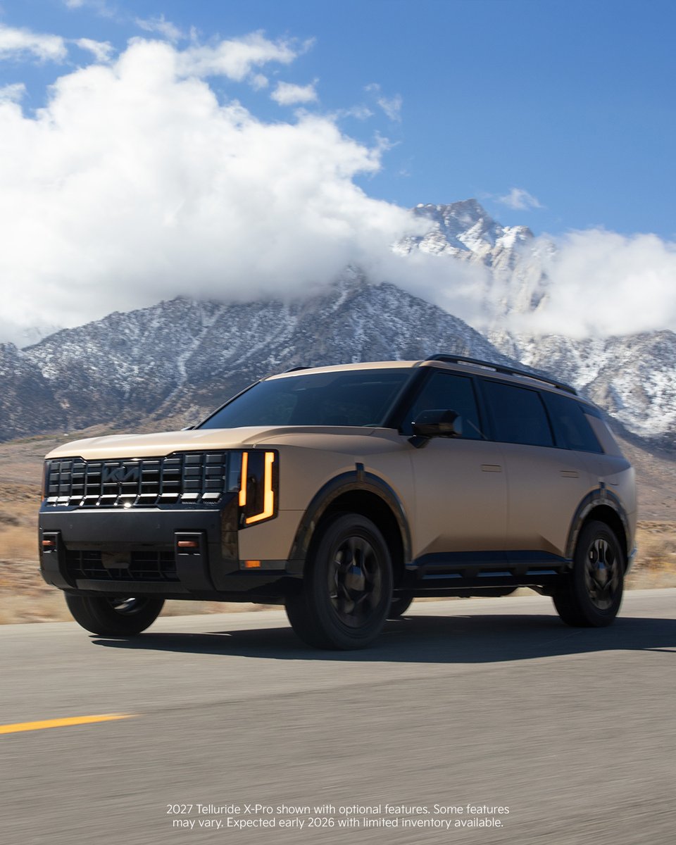 Kia's tweet image. Warning: Side effects may include double takes. The all-new 2027
#KiaTelluride X-Pro is coming.