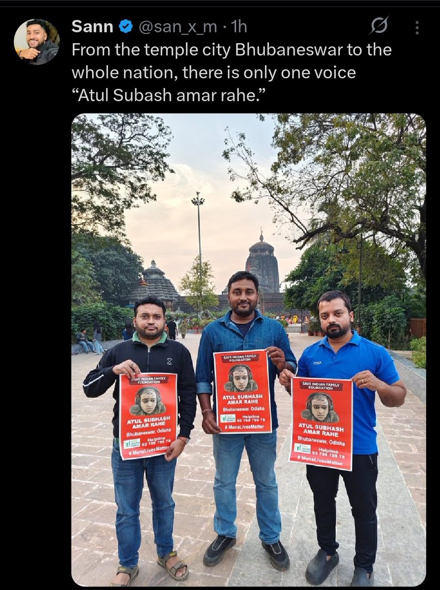 bikas_cute's tweet photo. #AtulSubhashAmarRahe
#JusticeIsDue #AtulSubhash #JusticeForAtulSubhash #AtulSubhashSuicideCase

Just before the completion of 1 year of #AtulSubhash sacrifice, the entire nation is still demanding justice. But @narendramodi @BJP4India @AmitShah @ianuragthakur @drdineshbjp @Sham4Samastipur — none of you have spoken a single word on this issue.

Every day, many more #AtulSubhash are dying because of biased laws, a broken system, and deep-rooted corruption. Yet those in power are only concerned about vote-bank politics, not about the lives being destroyed.

From Bangalore to Hyderabad, Pune to Orissa, Kolkata to Uttarakhand, Chennai to Indore -
the whole country is standing up and raising one voice:
#AtulSubhashAmarRahe
Justice will not be silenced.

Read this:
https://t.co/qDJDxYaAgW

Read this:
Bengaluru: ಫ್ರೀಡಂ ಪಾರ್ಕ್‌ನಲ್ಲಿ ಕೈಗೆ ಕೋಳ ಹಾಕಿಕೊಂಡು 'STOP killing Men' ಪ್ರತಿಭಟನೆ ಮಾಡಿದ ಪುರುಷರು! | Men Protest Freedom Park Stop Killing Men Atul Subhash San | Asianet Suvarna News - https://t.co/KUuJToisxB