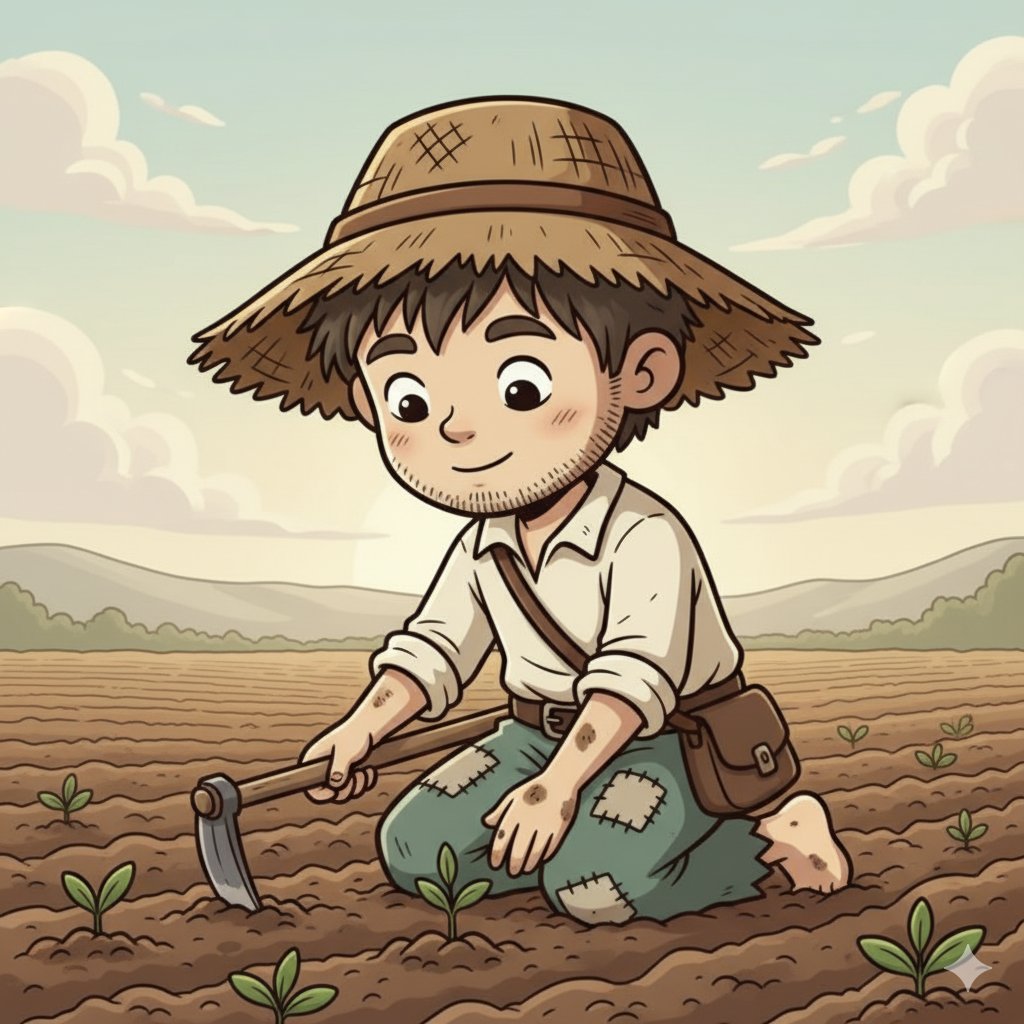 Roots don’t rush. 
Day by day, seed by seed - $Peasant plants today, knowing tomorrow will answer.