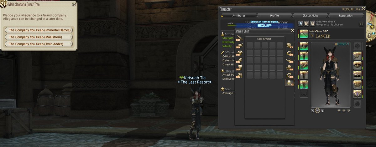 So inspired by Doubleagent from WoW whom leveled without choosing a faction. 

Here is my lvl 97 lancer whom hasn't chosen a Grand Company. Hopefully in two weeks be lvl 99...
<a href="/FF_XIV_EN/">FINAL FANTASY XIV</a>
#FFXIV
#FF14キャラクターカード
#FINALFANTASYXVI