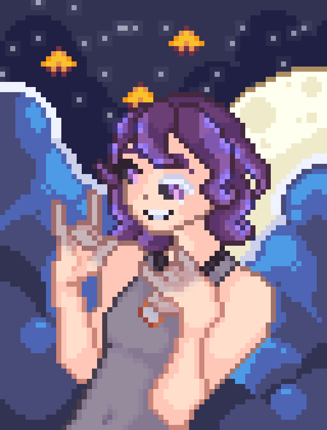 Pixel arte que fiz de presente de natal para <a href="/llostoctopus/">Rimur⛧</a> te ADORO MUITO amiga!! 🐧🖤🖤