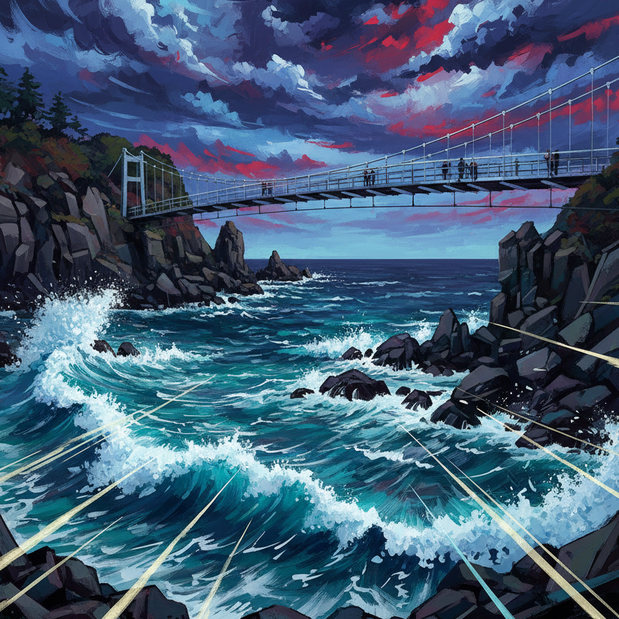 jpw_666's tweet photo. Lava cliffs, crashing surf, and a dramatic footbridge — Jogasaki Coast thrills.
#JogasakiCoast #KadowakiBridge #Izu #Expressionism #StreetArt #WoodblockStyle #LavaCliffs #TravelShizuoka #JapanTravel #JapanTrip https://t.co/LKNxMOssCb