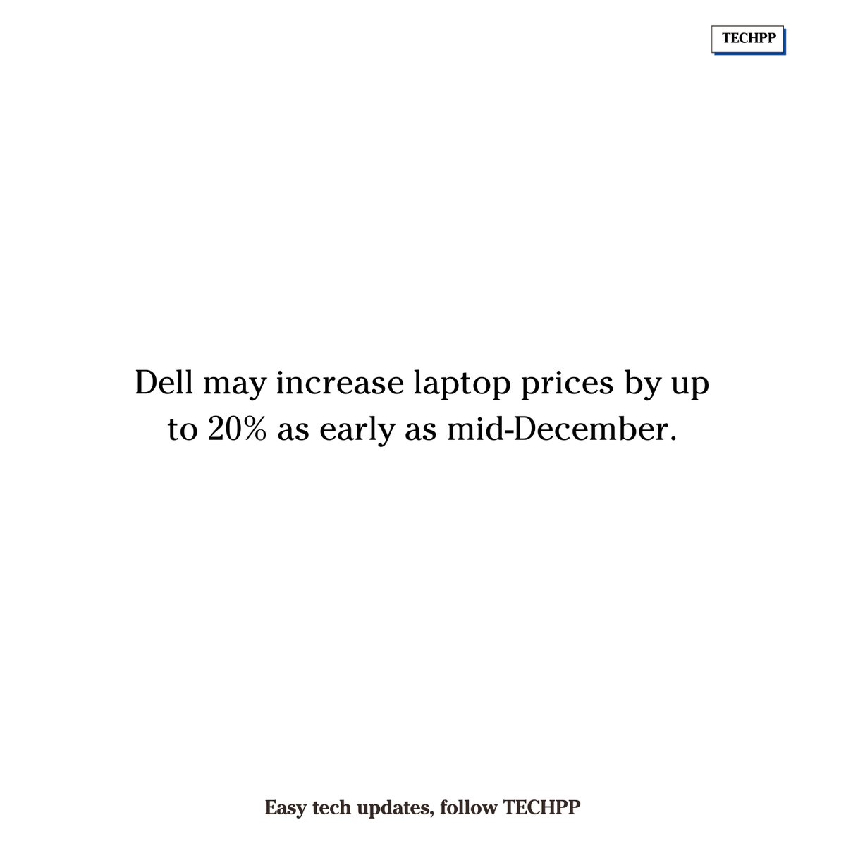 techpp's tweet image. Laptop makers are preparing for major price hikes in the coming weeks

#Laptops #PCMarket #Dell #HP