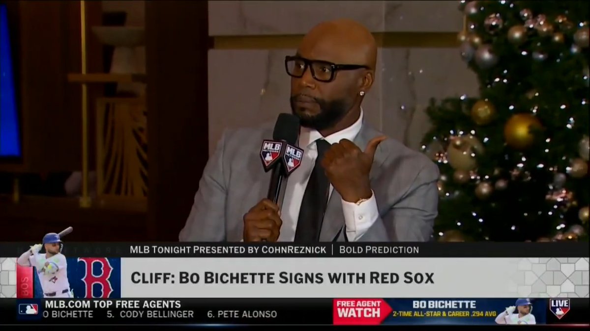 .@CliffFloyd30's bold #WinterMeetings prediction = Bo Bichette to the Red Sox!

MLB Network + @CohnReznick 