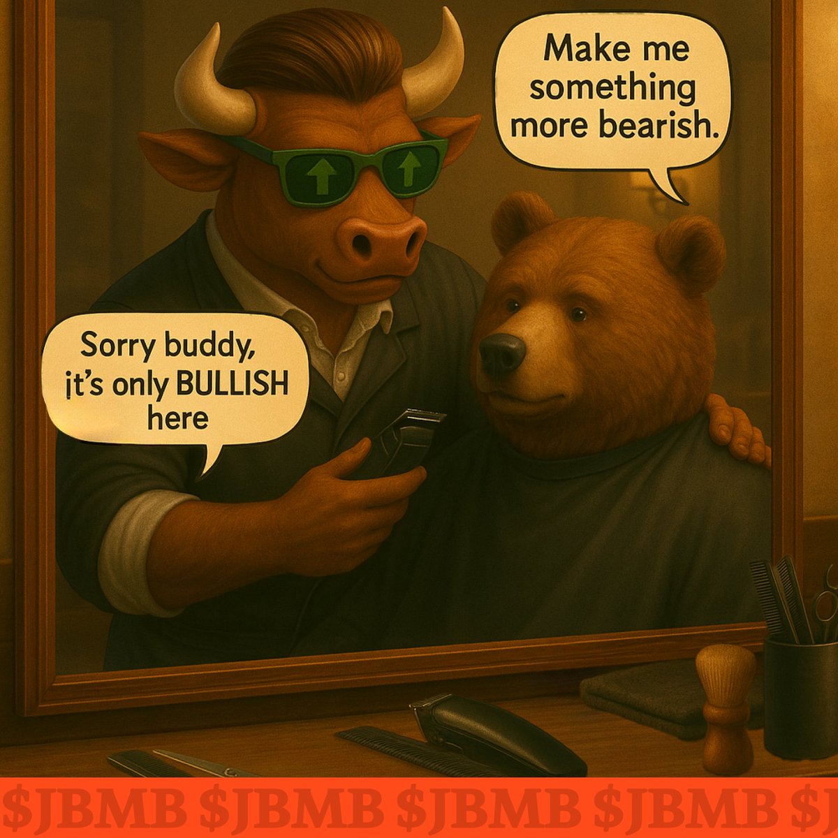 ✂️ Bull market special: walk in bearish, walk out bullish. $JBMB