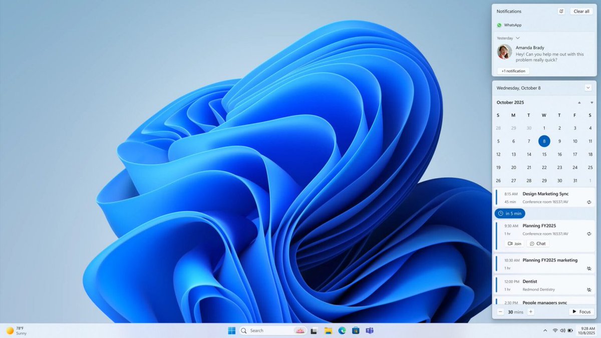 Windows 11 通知中心將重新帶回Windows 10 的行事曆排程功能，但沒想到是透過WebView 2 載入而非系統原生的。當使用者點擊通知中心的行程時任務管理器會載入多個WebView 2 進程，且CPU 佔用率也快速提升，使用