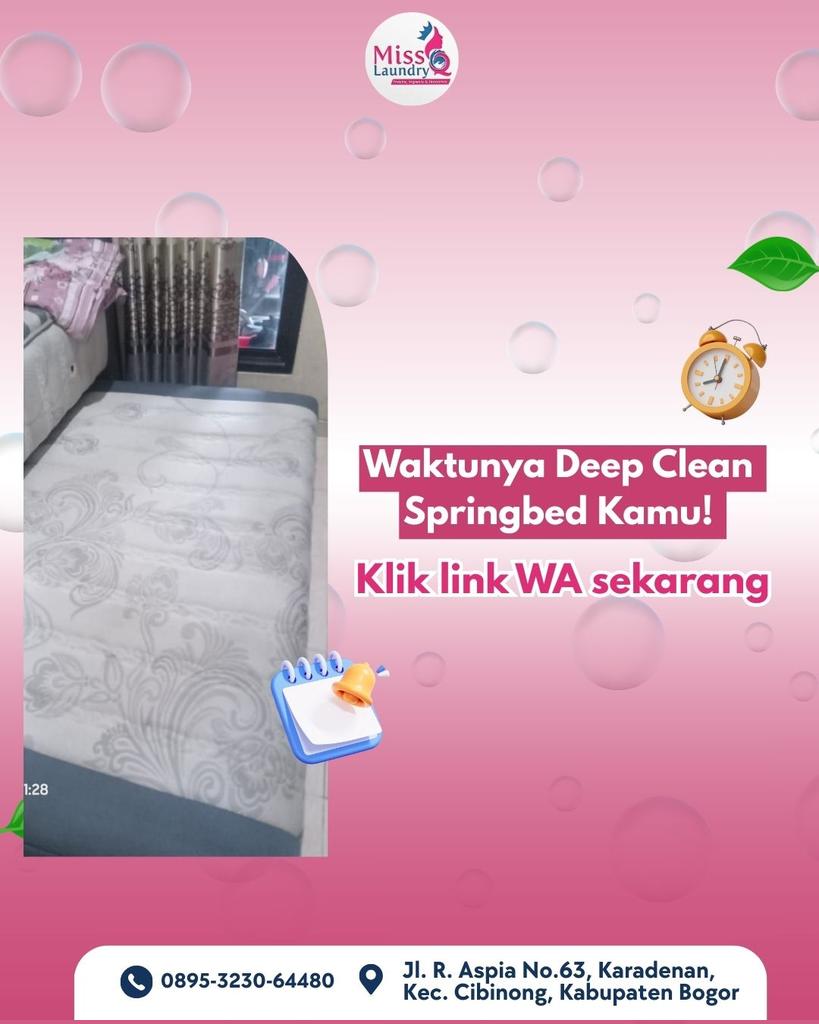 MisslaundryQ's tweet image. Layanan cuci springbed Bojonggede: angkat kotoran, tungau &amp;amp; noda hingga tuntas. Hasil bersih &amp;amp; higienis.

📍 Karadenan – Cibinong
📞 0895323064480 | 085819760447

#QucexLaundry #LaundrySpringbed #CuciSpringbedBojonggede