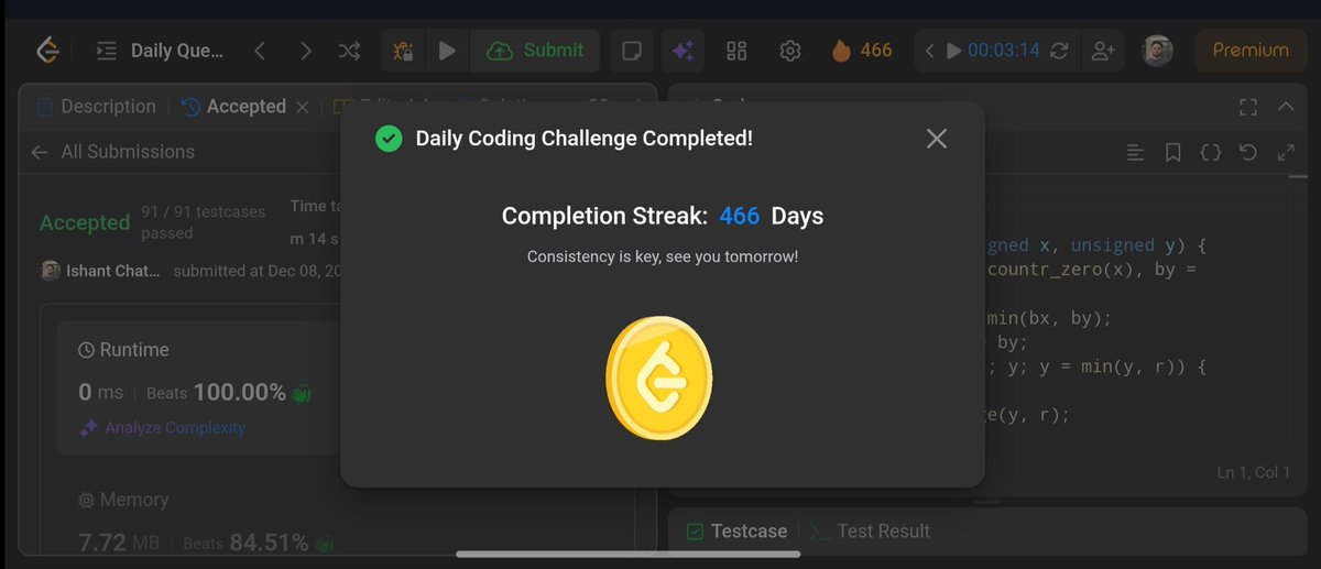 imIchaturvedi's tweet image. Day-358 #potd 🌟     

1925. Count Square Sum Triples✅
#365DaysOfLeetCode