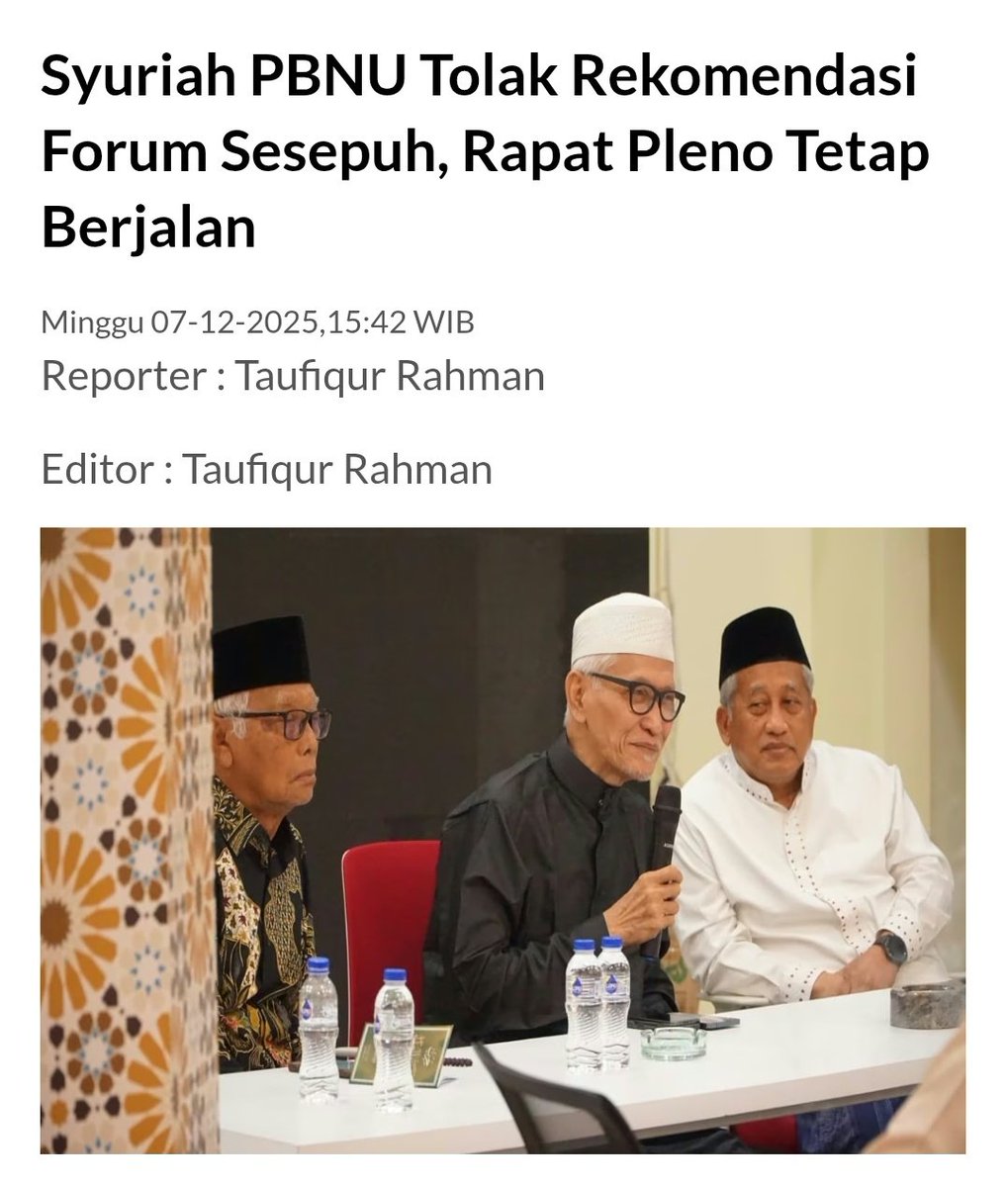 Sadarkah mereka, memaksakan rapat pleno alias menabrak rekomendasi Tebuireng adalah titik paling serius. Sama artinya  islah tertutup dan menyisakan jalan litigasi

Jangan lagi berlindung di balik marwah ulama, semua akan terbuka krn yg akan berdebat nanti adalah para pengacara