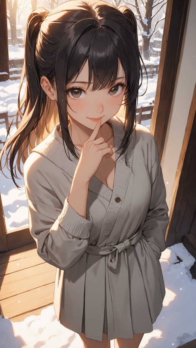 午前の雪、きれいに残ってるね。さっきまでこたつにいたから、外の空気