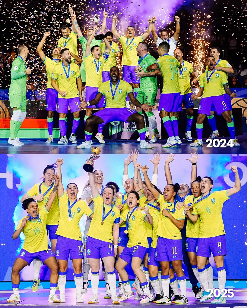 FIFAWWC's tweet photo. FIFA Futsal World Cup 2024™. 🏆🇧🇷
FIFA Futsal Women's World Cup 2025™.  🏆🇧🇷 https://t.co/PXYrlDg5qJ