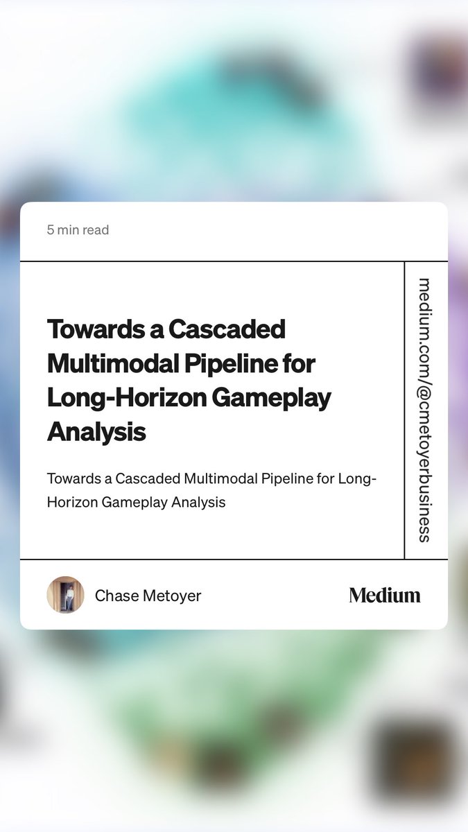 imadeaway's tweet photo. Towards a Cascaded Multimodal Pipeline for Long-Horizon Gameplay Analysis https://t.co/ull57ywlk7 https://t.co/HQ0RD6kg5h