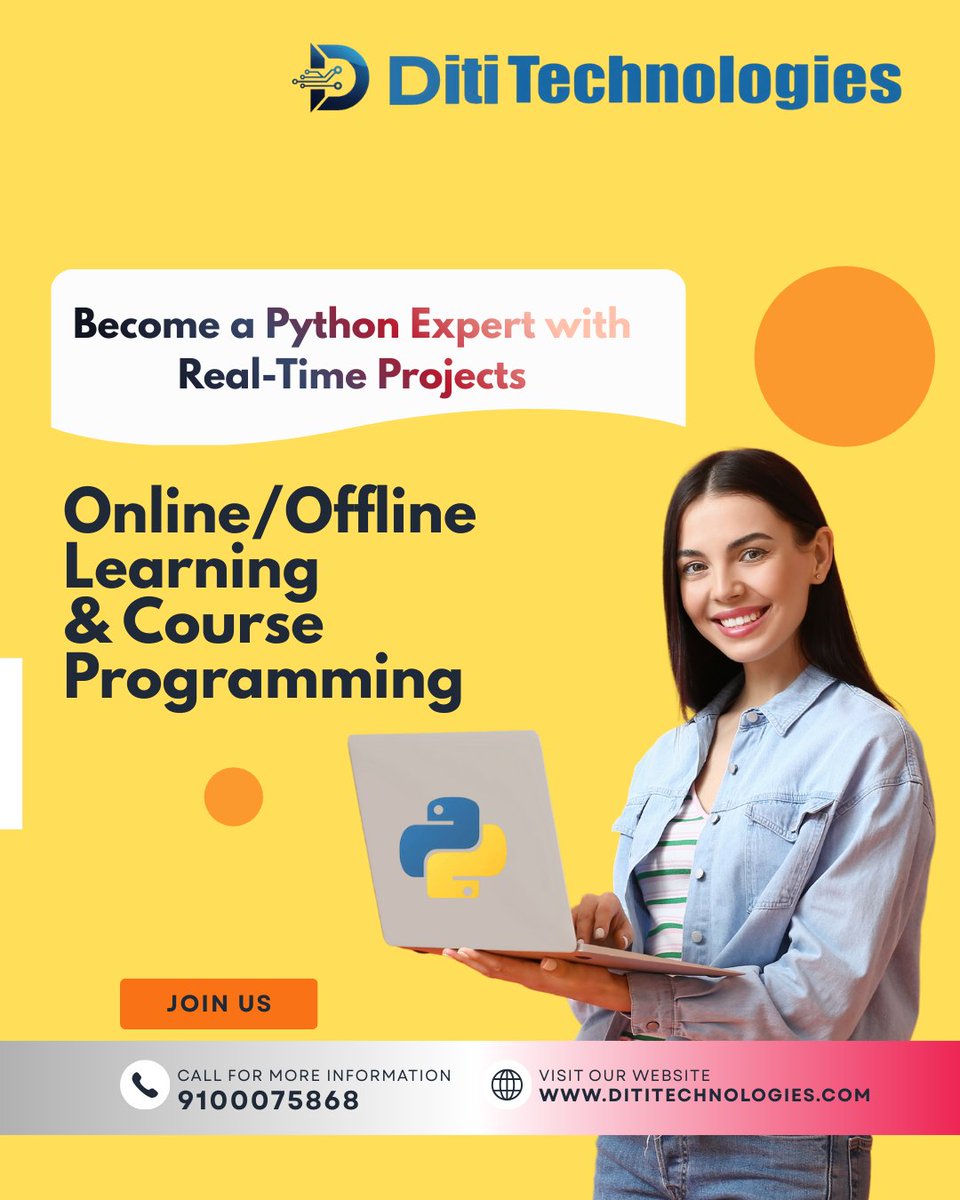 technologi10167's tweet image. Become a Python Expert with real-time projects and hands-on training! Master coding from basics to advanced concepts with practical sessions, mentor support, and career-focused guidance. Start your journey to a high-paying tech career today!

#PythonTraining #PythonExpert #Python
