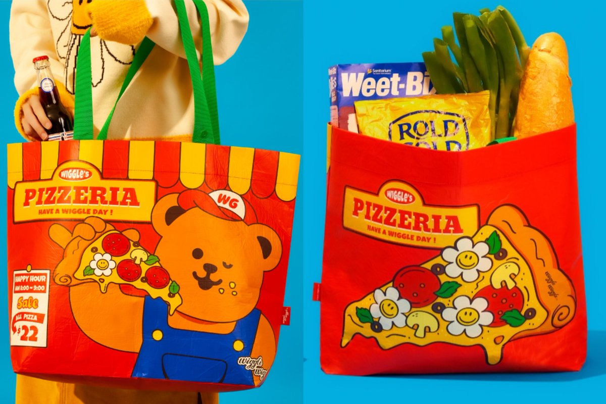 #aiwvipvipprekorea
Wiggle wiggle ~ Reusable Shopper Bag (M) - Pizza Time❄ลด85%
🔺️size 38.5x39.5cm

🎄 ลดเหลือใบละ 150฿. 🎄
💜 ลค.เก่าของมาค่อยโอนนะ

🛳 รอของ30-40วัน หลังเรือออกจากท่า