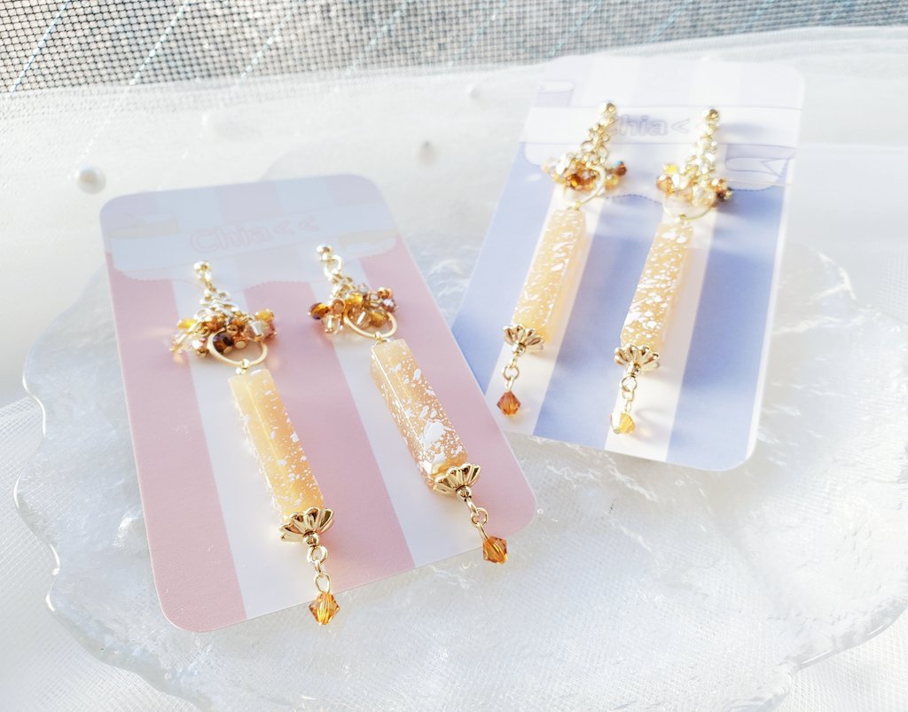 おもちママ♡です。ビジュー.ハンドメイド♡イヤリング♡ ハンドメイドアクセサリー