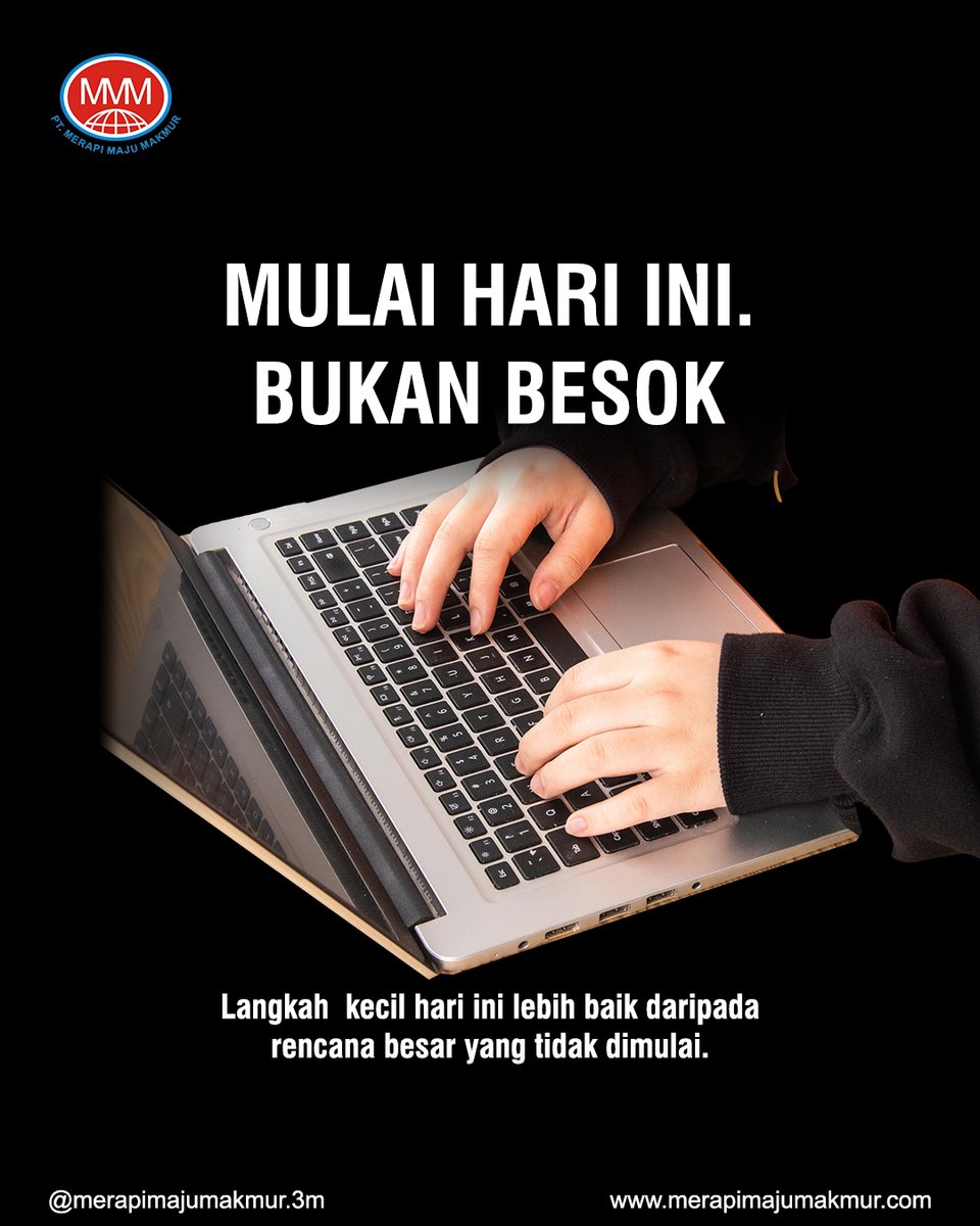 MerapiMJMkmr's tweet photo. Setiap pencapaian besar selalu dimulai dari satu langkah kecil. Di PT Merapi Maju Makmur, kami percaya bahwa konsistensi dan keberanian untuk memulai adalah kunci untuk terus berkembang dan memberikan yang terbaik.

#mulaihariini #ptmerapimajumkamur #suksestanpabatas https://t.co/2gewVze8ne