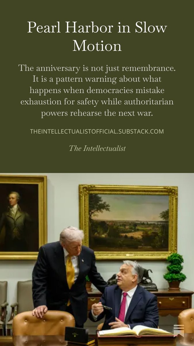 Pearl Harbor in Slow Motion

🧵1/5: On the morning of December 7, 1941, the United States woke into a war it had tried not to imagine. The aircraft over Pearl Harbor did not invent American vulnerability; they exposed it. The surprise was tactical, but the unpreparedness was