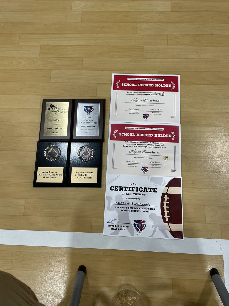 kegian_2's tweet image. Blessed to receive these awards #AGTG 
1x All conference 
1x Offensive MVP 
1x Best Receiver 
1x Best DB
School record receptions, touchdowns, yards, interceptions, interceptions yards
@coachbbell14 @CoachNBlackburn @mogulelites @TopPreps