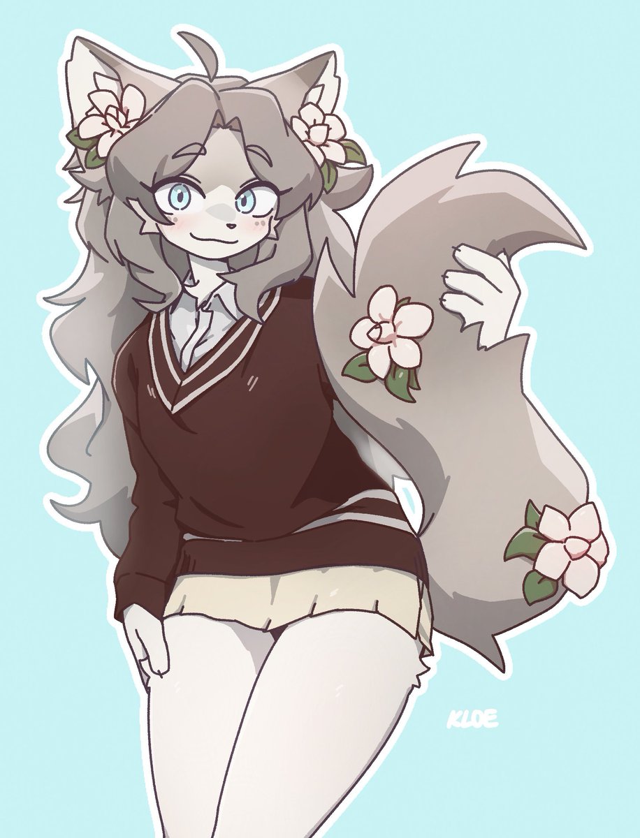 i think she us holding her tail