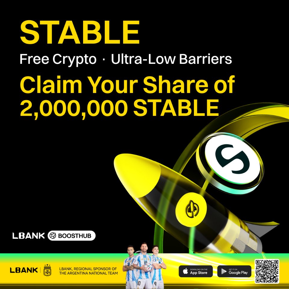 LBank_Exchange's tweet photo. 🚀 STABLE is the newest BoostHub drop and early users are already jumping in
Ultra low barriers and a massive $40,000 reward pool for participants💰
🎇Hold eligible assets or futures positions during the snapshot and claim your share of 2,000,000 STABLE
⏰Registration & Snapshot: December 8, 06:00 – December 15, 06:00
➡️Join here: https://t.co/WuG90jyLE5
#LBank #BoostHub #STABLE