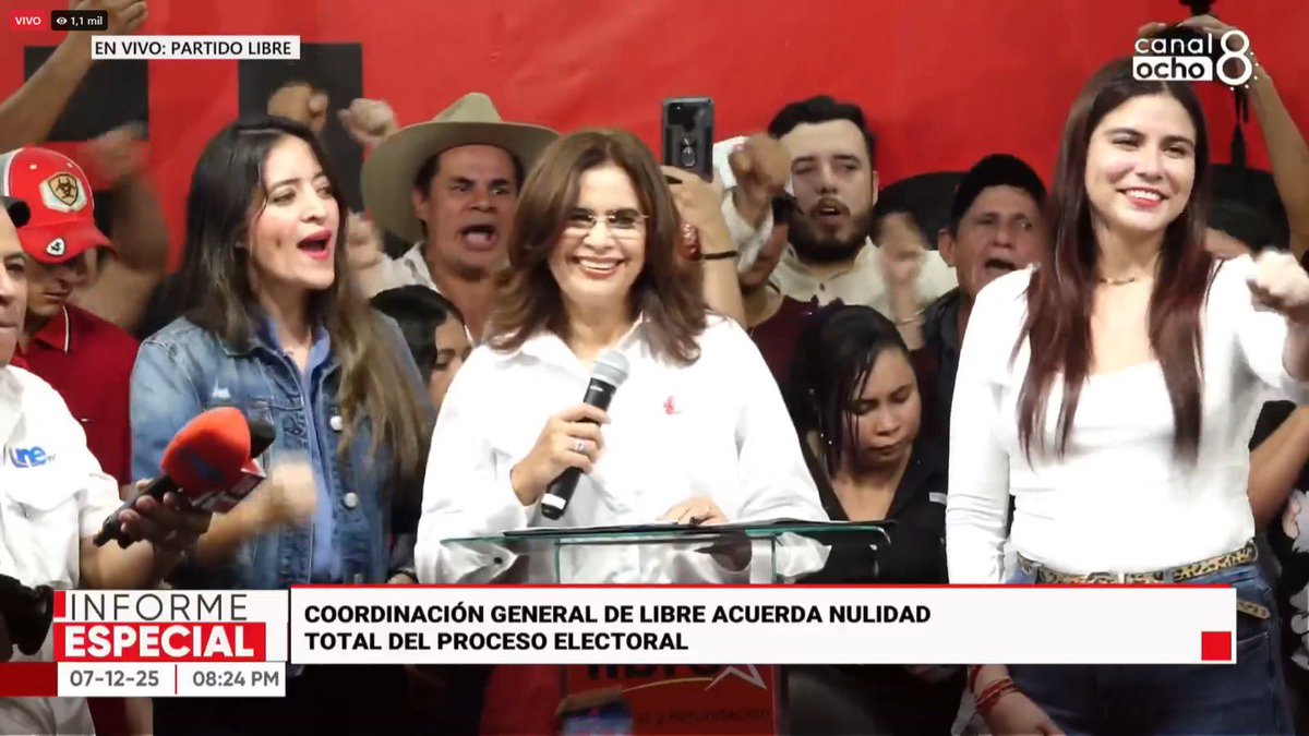 El partido que quedó tercero en estas elecciones no reconoce los comicios y quiere, a la fuerza, quedarse gobernando. Estos tipos dan vergüenza y no aceptan que la mayoría de personas en Honduras no votó por ellos. Entiendan que la gente no los quiere en el poder de nuevo.