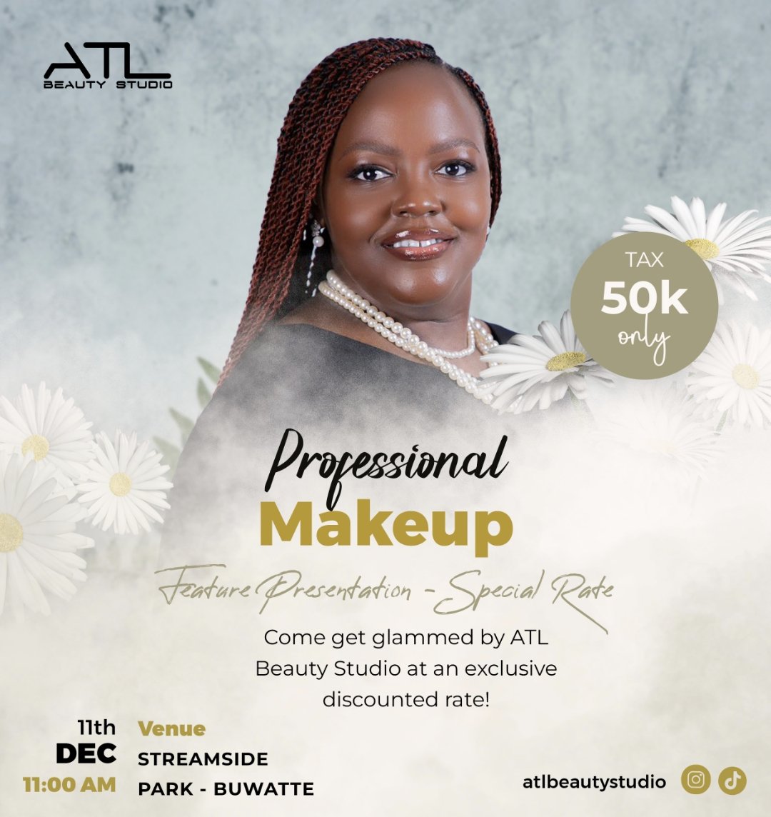 bnidiamondug's tweet image. 💄FEATURE PRESENTATION SPECIAL OFFER

For this week only, Atalanta Baluka is offering:
✨ Professional Makeup at just 50,000 UGX! ✨

A premium beauty experience at an exclusive discounted rate — available to all who attend her feature presentation.

#MakeupOffer
#ProMakeup