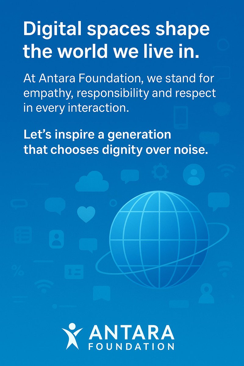 AntaraFound's tweet photo. Digital spaces shape the world we live in. At Antara Foundation, we stand for empathy, responsibility and respect in every interaction.
Let’s inspire a generation that chooses dignity over noise. https://t.co/Ocspm9nSLz