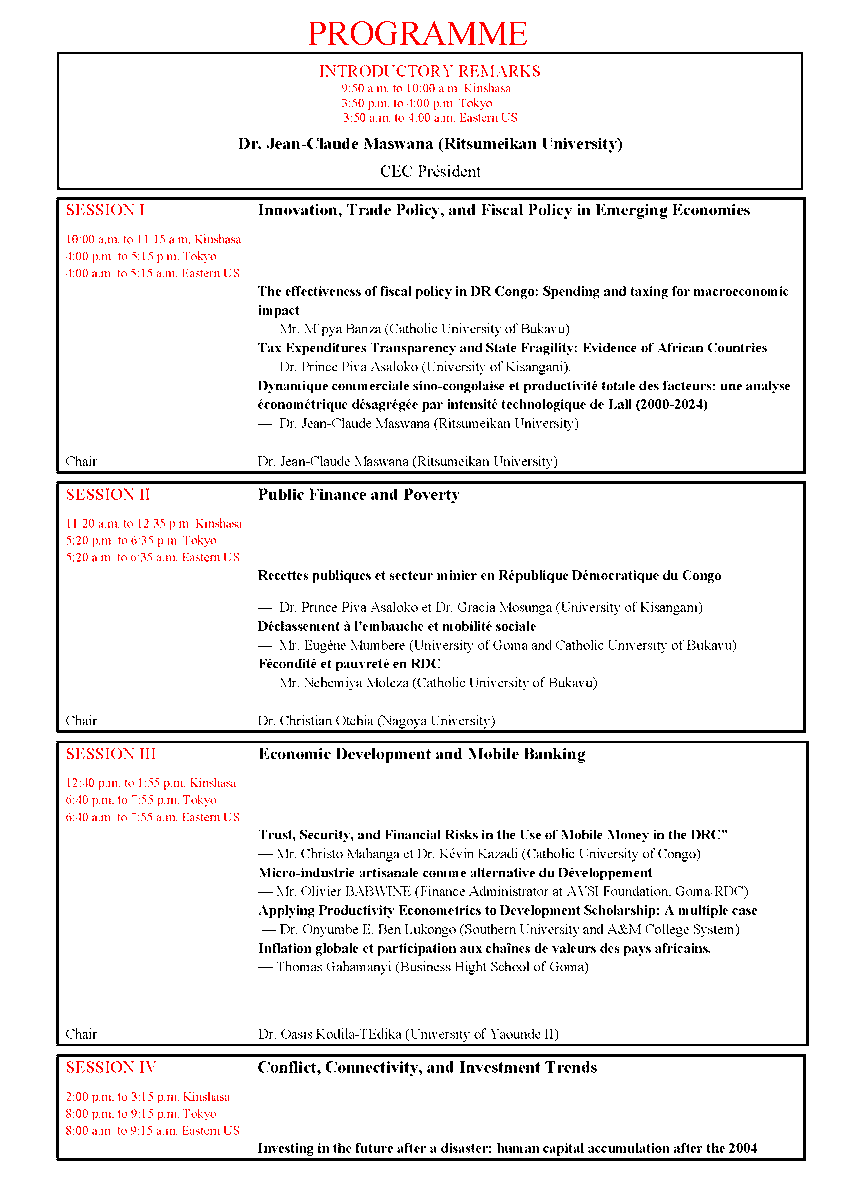 Cercle des Economistes Congolais tweet media