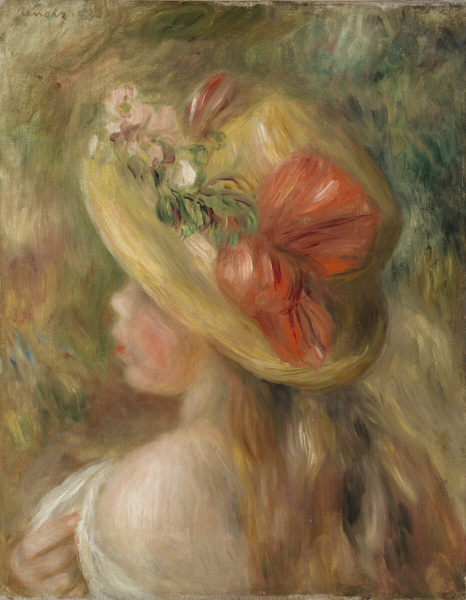 Young Girl with Hat (Jeune fille au chapeau)  by Pierre-Auguste Renoir collection.barnesfoundation.org/objects/7000/