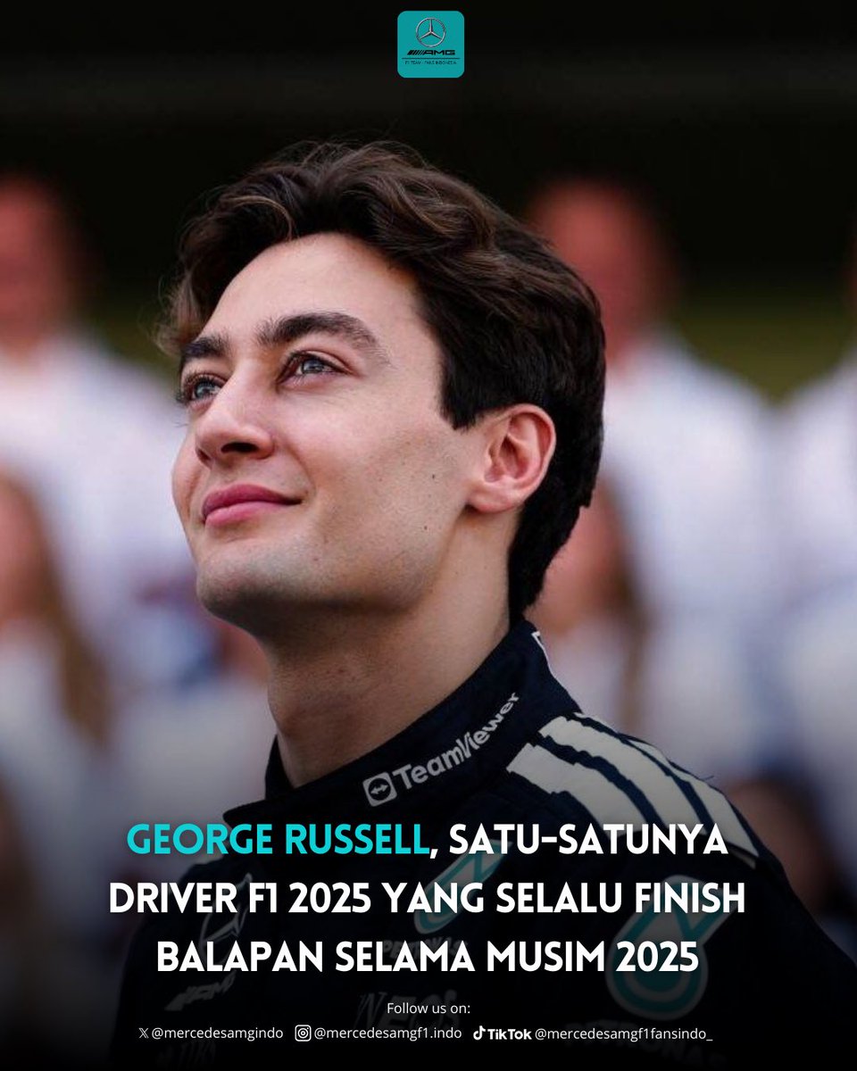 MercedesAMGIndo's tweet image. 🚨DRIVER UPDATE #F1 

Balapan di GP Abu Dhabi 2025 ditutup dengan catatan spesial untuk George Russell.
George Russell menjadi satu-satunya pembalap F1 2025 yang menyelesaikan seluruh balapan Grand Prix selama musim 2025.

0 DNF/DNS/DSQ/RET 
Mr. Consistency mode: ON

Respect 👏🏼🫡