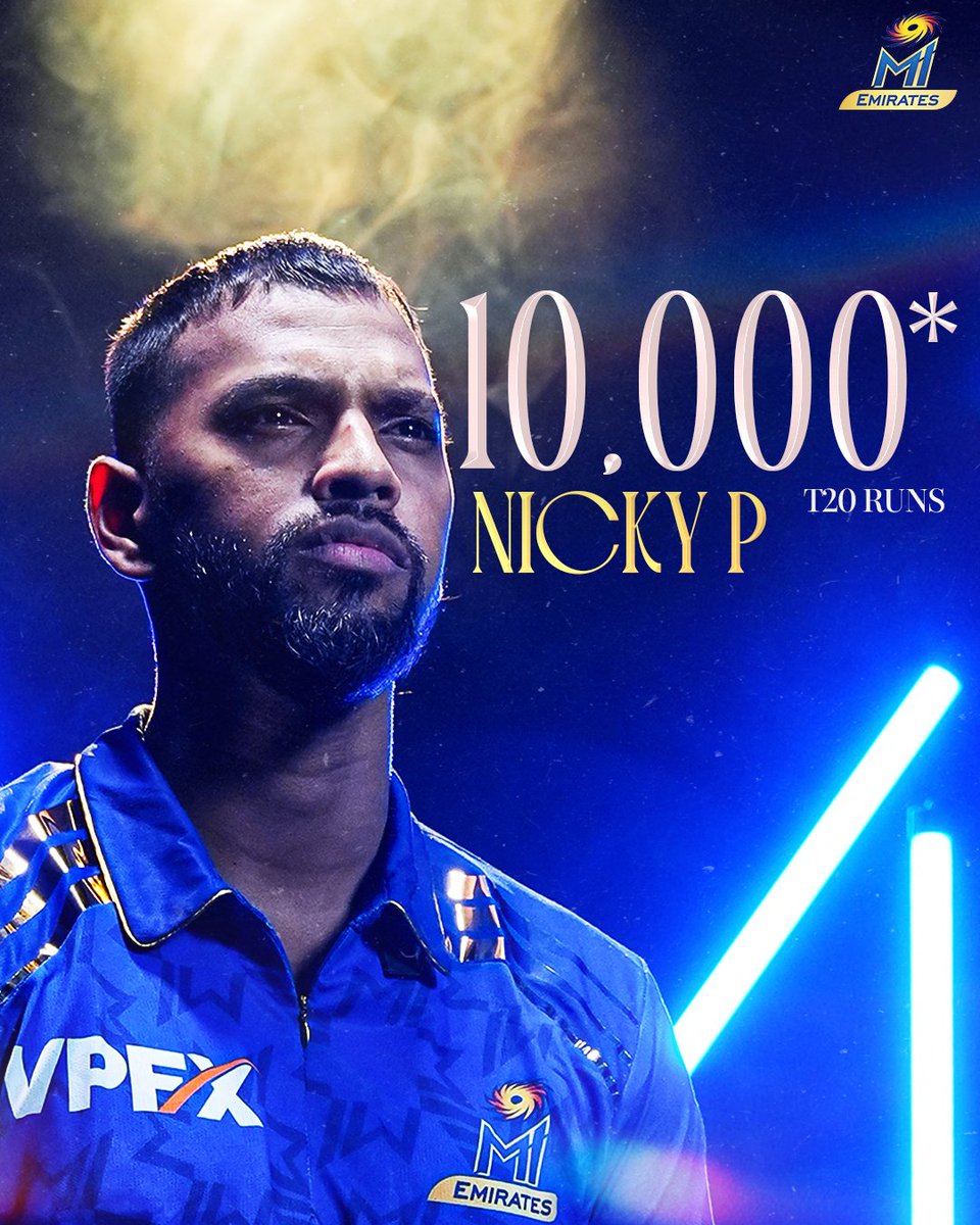 MIEmirates's tweet photo. 𝐍𝐢𝐜𝐤𝐲 𝐏 joins the elite 10K club 💥️

#OneFamily #MIEmirates #SWvMIE https://t.co/kSFwNOrNyM
