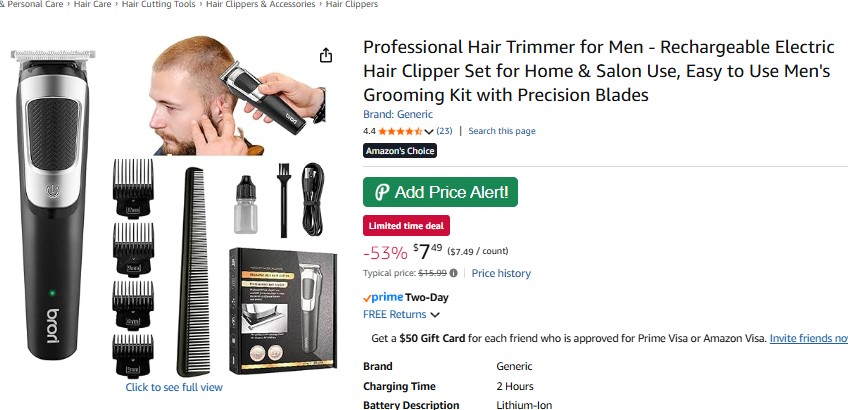 D26585421D's tweet image. 53% off and great reviews. Amazon has this Professional Hair Trimmer for Men for $7.49. Rechargeable, easy to use and solid for home or salon touch-ups.

amzn.to/4oBwTkP
ad

#AmazonDeals #GroomingKit #HairTrimmer
