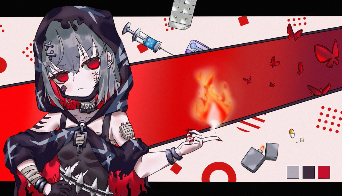 畫了魔法少女ノ魔女裁判中的紫藤アリサ兩天前通關畫個遲到的生日祝福