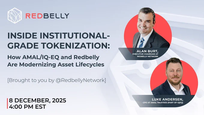 🔴COINTELGRAPH: "Scopri come la tokenizzazione istituzionale sta passando dai progetti pilota alla produzione: partecipa all'AMA con Redbelly Network il 8 dicembre!"