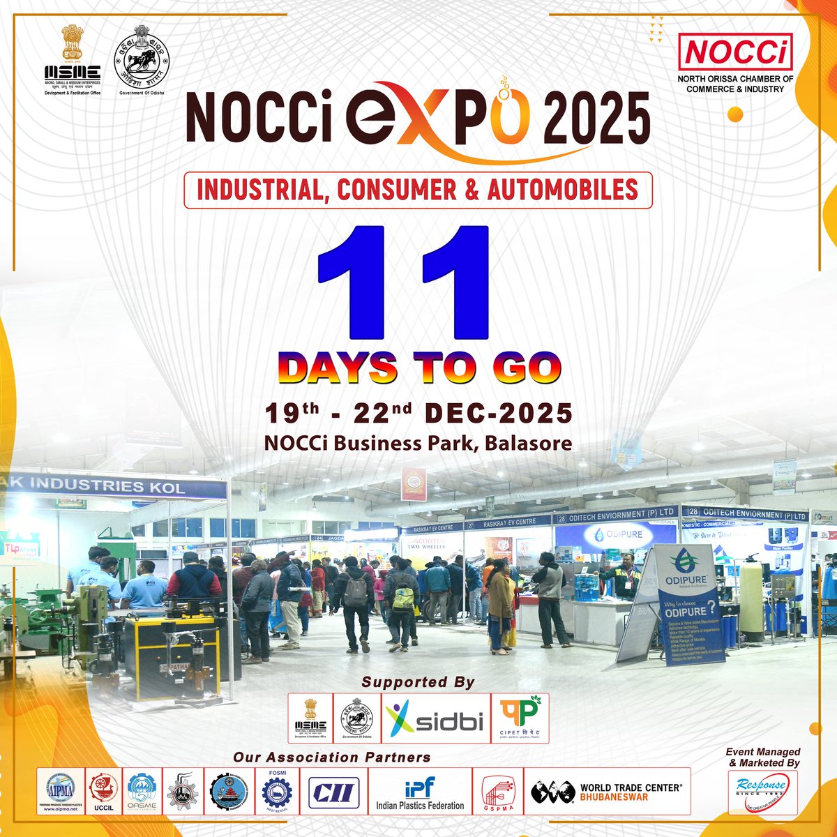 🚀Only 11 days to go!
Get ready for the NOCCi Industrial, Consumer &amp; Auto Expo 2025

📅 Dates: 19th, 20th, 21st, &amp; 22nd December
📍 Venue: NOCCi Business Park, Balasore

#nocciexpo2025 #expo2025
#industrial #consumer #auto #CulturalProgramme
#balasore #odisha #december2025 #nocci
