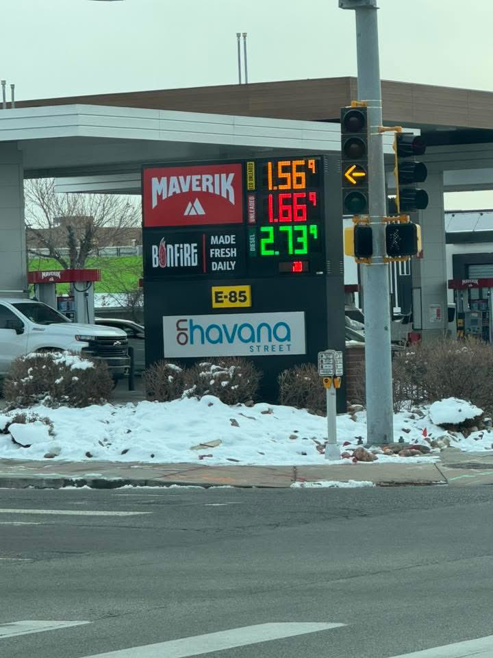 Gas sitting at 1.56 a gallon in some parts of Denver today #gas #colorado #2025 <a href="/GasBuddy/">GasBuddy</a>