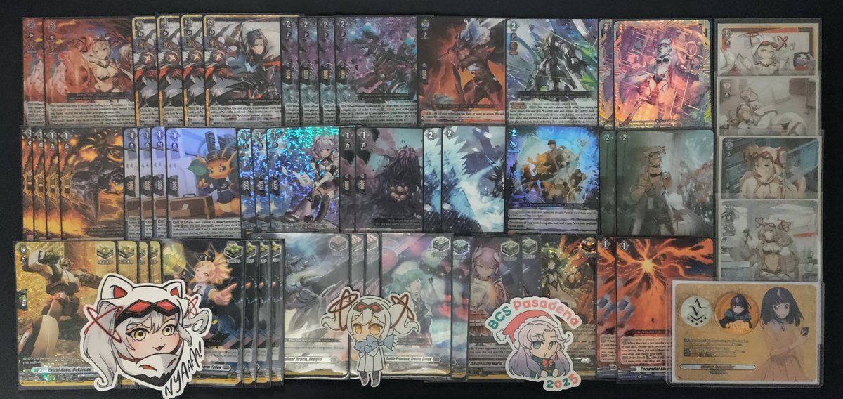 #BCS2526 #VGTopDecks 
BCS Pasadena Eva 17th Place

Glad to earn Hikari generator because Erika is best girl! Nice to meet some of y'all and thanks for support getting the Avalon deckboxes and nation trackers! More cool stuff coming in 2026 hehe