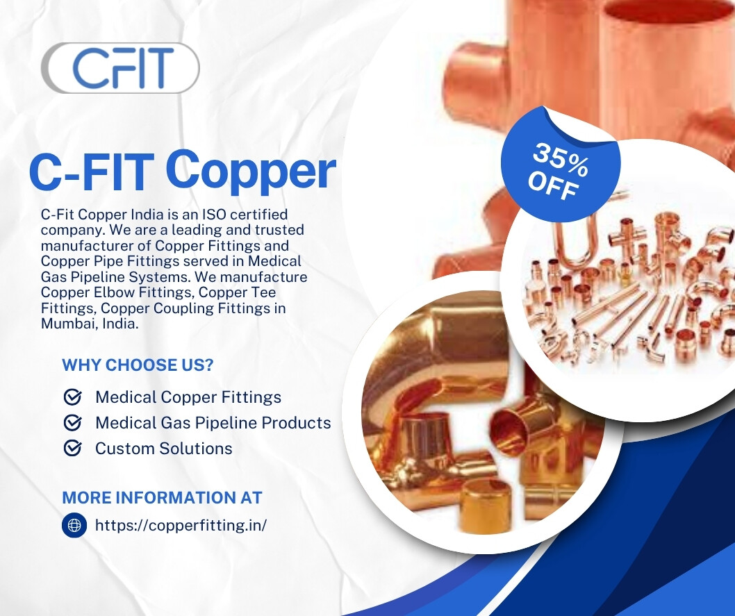 c_fit_copper's tweet image. C-Fit Copper Fittings are crafted to deliver seamless joints and superior compatibility with all major piping standards. Whether for medical gases, refrigeration, or plumbing networks.

copperfitting.in/copper-fitting…

#CopperFitting #CFitCopper #Plumbing #Refrigeration