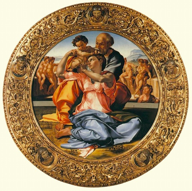 2025 _特別！ミケランジェロ/トンド・ドーニ/ウフィッツィ美術館/ポスター ウフッツイ美術館蔵ミケランジェロのトンド・ドーニ（聖家族）は