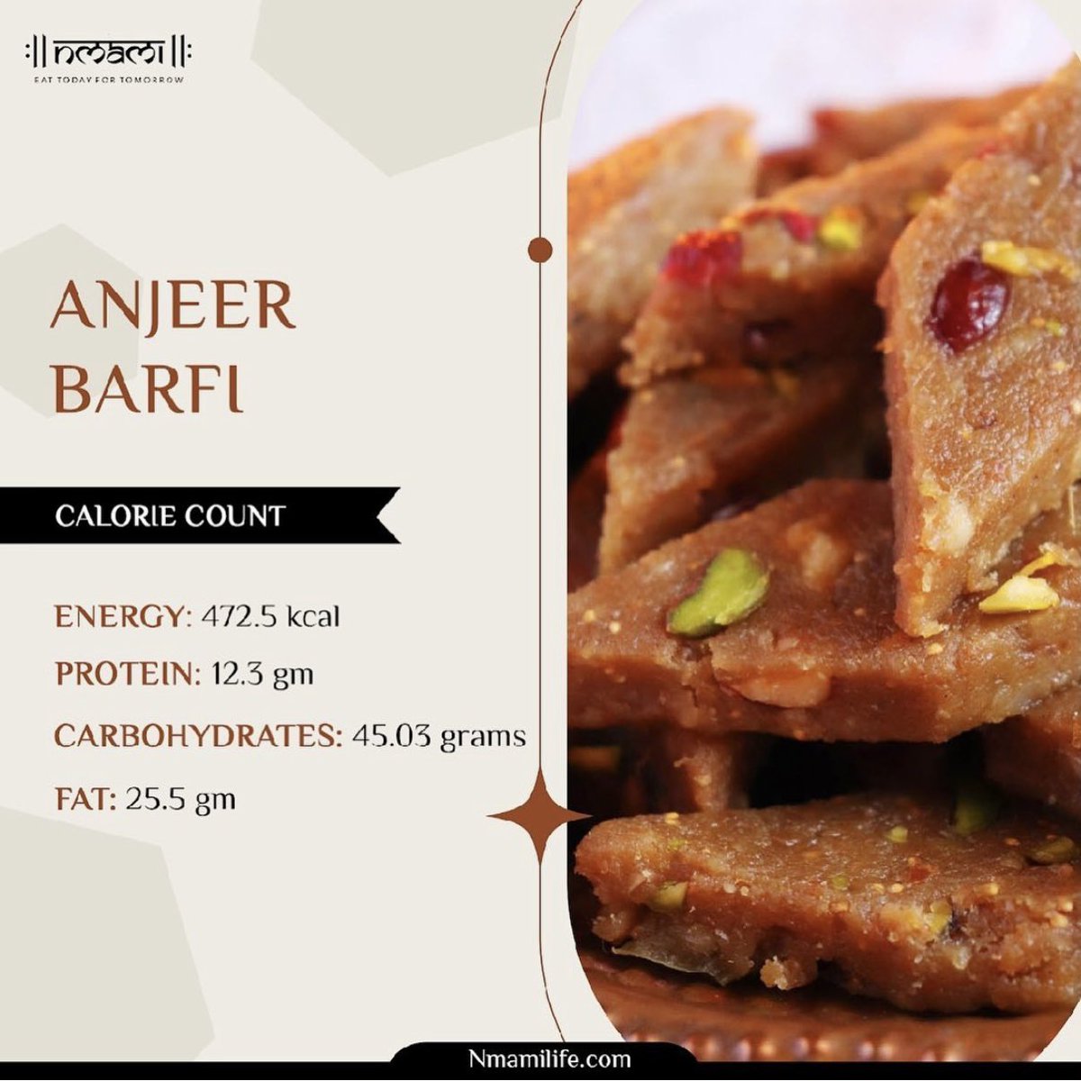 nmamilife's tweet image. Recipe of the day
—
Anjeer barfi is a combination that is power packed with nutrition. Go ahead and try this wonderful recipe.

#Nmamilife #NmamiLifeGirl #EatTodayForTomorrow #Nutrition #Nutritionist #Diet #Dietitian #Health #Lifestyle #Nmami #NmamiAgarwal.