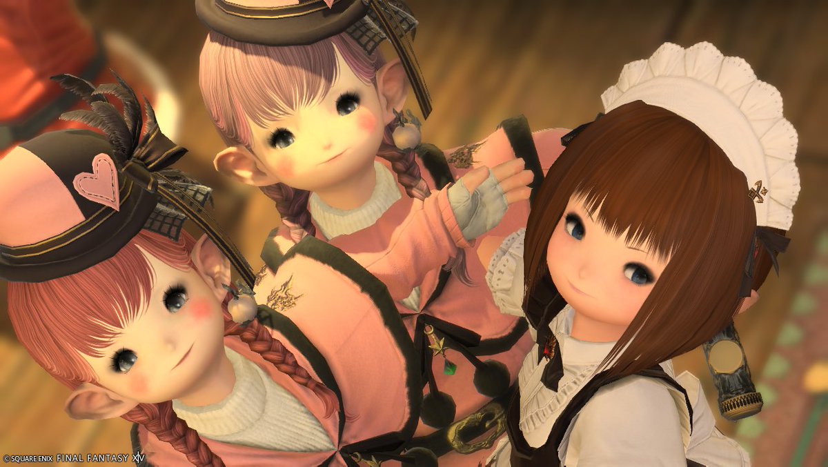 #おはララ なのですよ～♪

今日はかわいいアリくる姉妹とご挨拶～♪

#FF14 #FFXIV #ララフェル