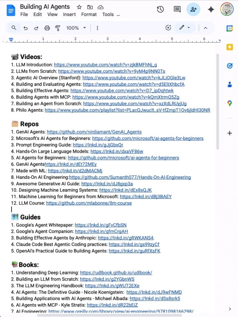 BharukaShraddha's tweet image. Stop wasting hours trying to learn AI. 📘📚

I have already done it for you.

With one list. Zero confusion. And no fluff

📹 Videos:

1. LLM Introduction: lnkd.in/dMqbaZdK

2. LLMs from Scratch: lnkd.in/dYYwEhYy

3. Agentic AI Overview (Stanford):…