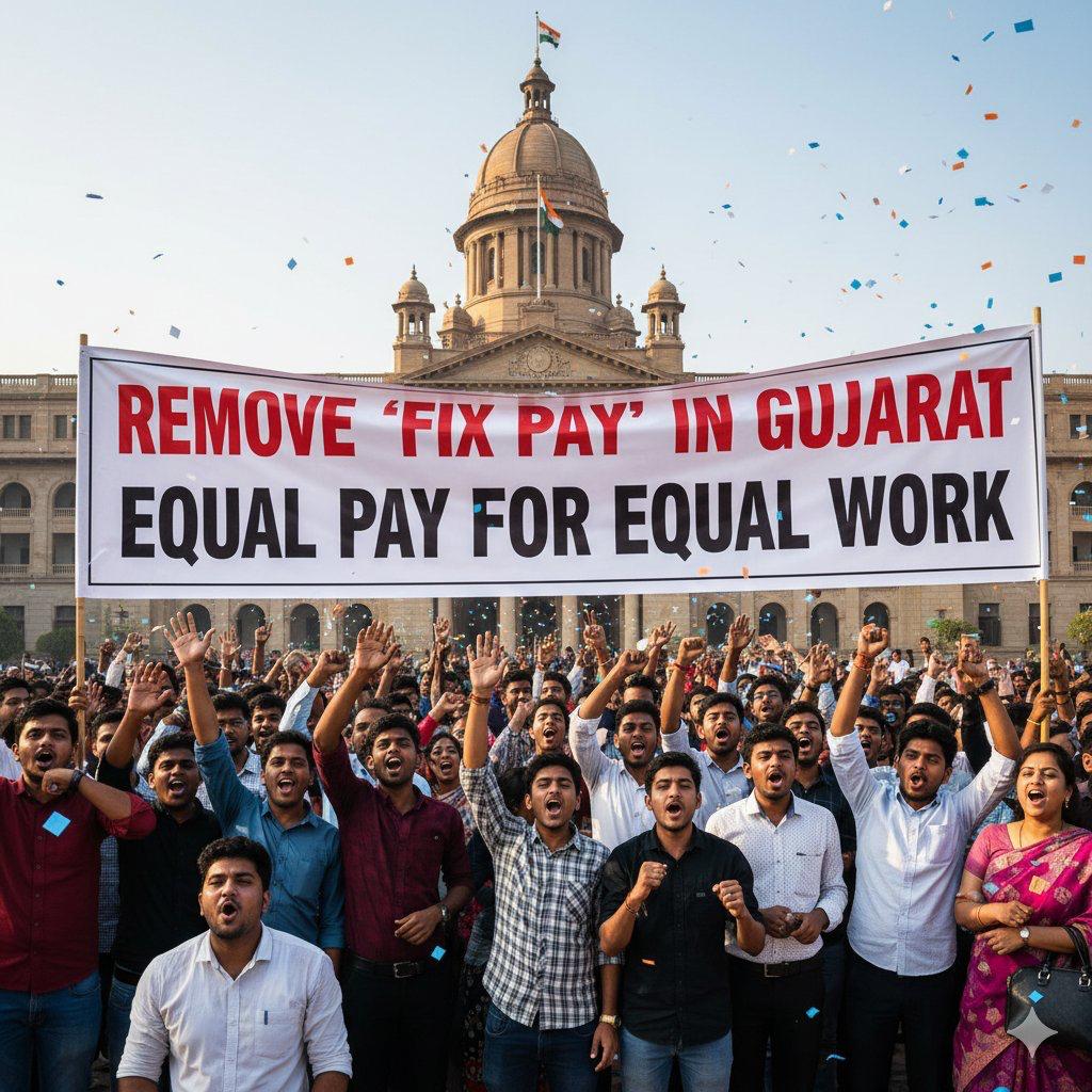 ગુજરાતમાં ફિક્સ પેને લઇને સુપ્રીમ કોર્ટમાં કેસ પેન્ડિંગ છે અને આ કેસ છેલ્લા ૧૩ વર્ષથી પેન્ડિંગ છે.ગુજરાત હાઇકોર્ટે ૨૦૧૨માં ફિક્સ પેની વિરુદ્ધમાં આદેશ આપ્યો હતો.પરંતુ તેમ છતાં <a href="/CMOGuj/">CMO Gujarat</a> સરકાર આ કેસ સુપ્રીમ કોર્ટમાં કેમ લડી રહી છે? 
#Remove_Fixpay_in_gujarat #fixpay
<a href="/narendramodi/">Narendra Modi</a>