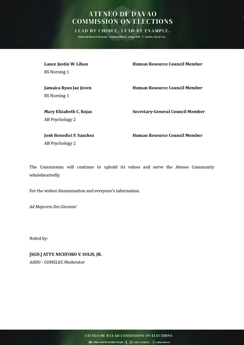 AdDU COMELEC tweet media