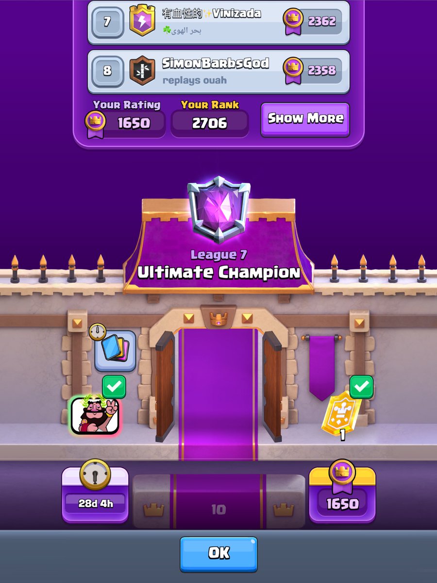 AfpFrz's tweet photo. Ultimate champion with lava minions deck. https://t.co/SVWR7Yjod6