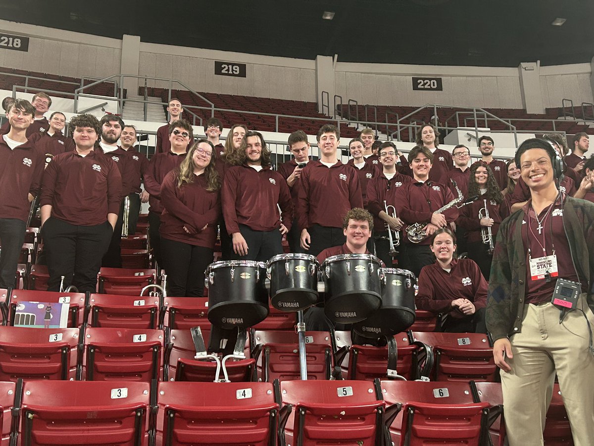 Tonight I boldly went over and introduced myself to the <a href="/maroonband/">Famous Maroon Band</a> (State basketball pep band) being directed by Christopher tonight. They posed for a picture. Thanks to all of you for your support and hard work.
