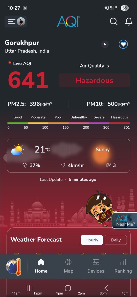 mayank88cool's tweet photo. @ravikishann Sir is Gorakhpur Aqi becoming like spain?? https://t.co/DLVjPSR8Dc